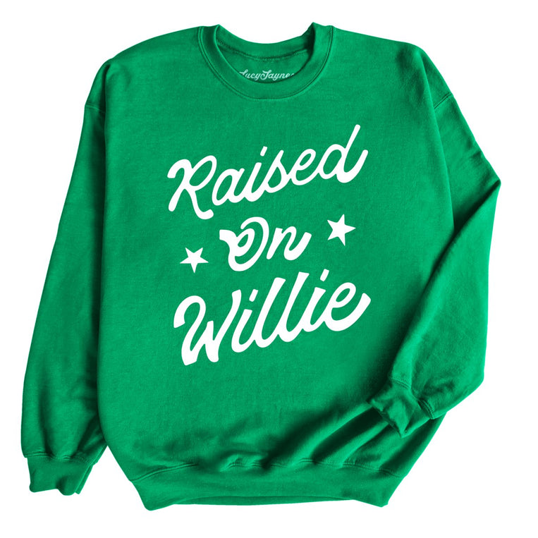 Raised on Willie - Irish Green - Full Front
