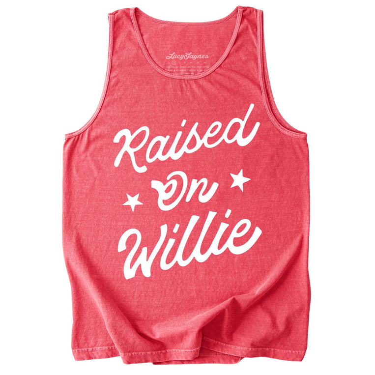 Raised on Willie Comfort Colors Graphic Tank Top - Watermelon