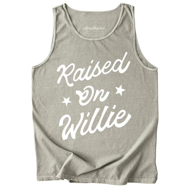 Raised on Willie Comfort Colors Graphic Tank Top - Sandstone