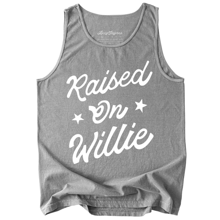 Raised on Willie Comfort Colors Graphic Tank Top - Grey