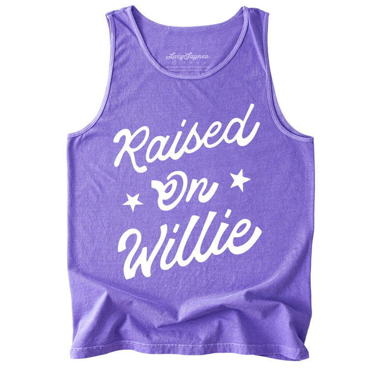 Raised on Willie Comfort Colors Graphic Tank Top - Violet