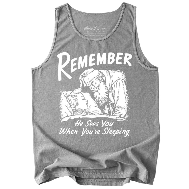 Remember He Sees You When You're Sleeping - Grey - Tank Top