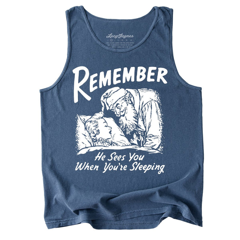 Remember He Sees You When You're Sleeping - Denim - Tank Top