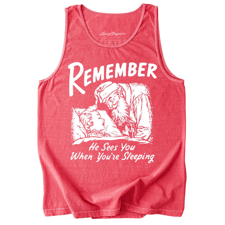 Remember He Sees You When You're Sleeping - Watermelon - Tank Top