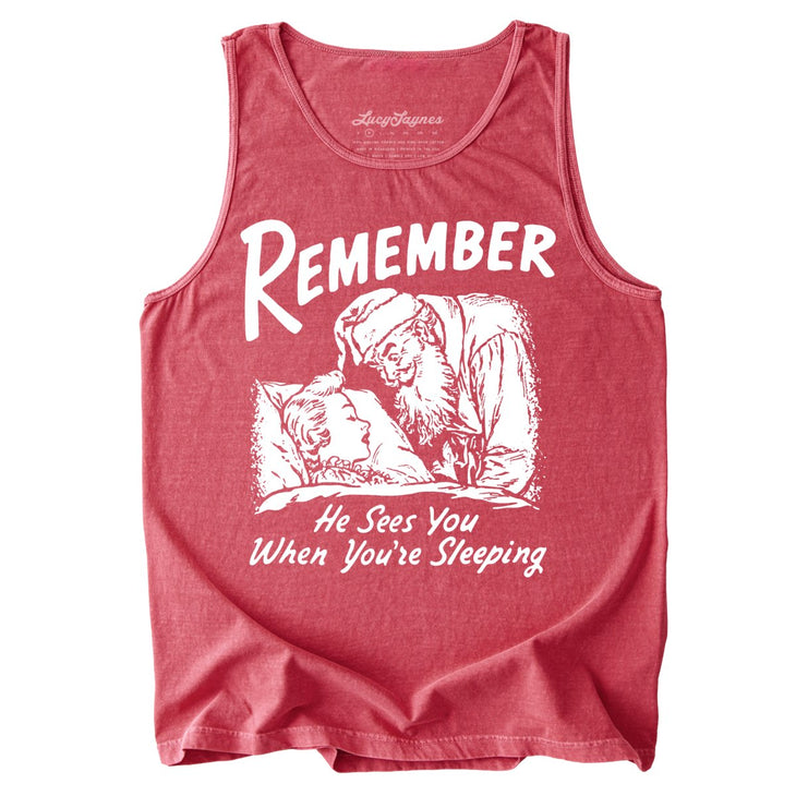 Remember He Sees You When You're Sleeping Comfort Colors Tank Top