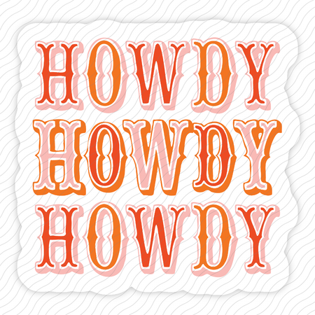 Retro Howdy Sticker