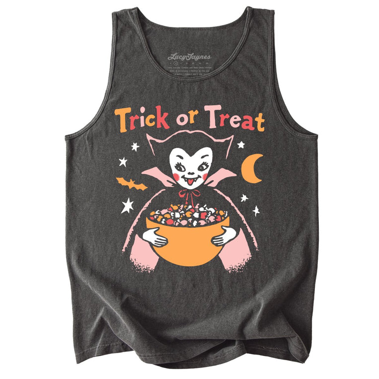 Retro Vampire Trick Or Treat - Pepper - Tank Top