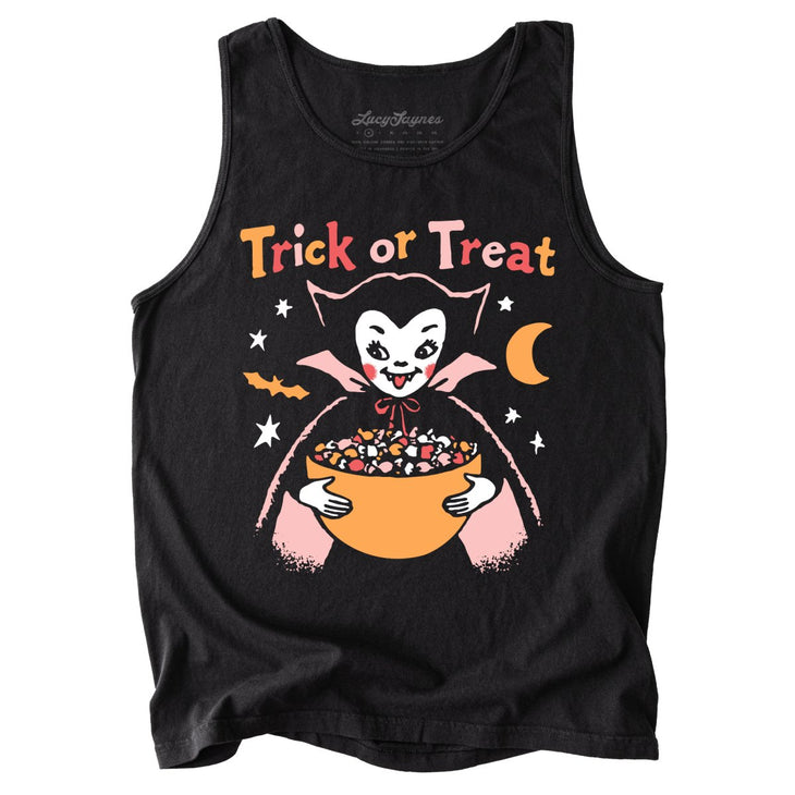 Retro Vampire Trick Or Treat Comfort Colors Tank Top