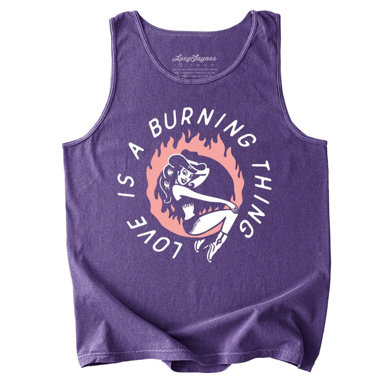 Ring of Fire Comfort Colors Graphic Tank Top - Grape