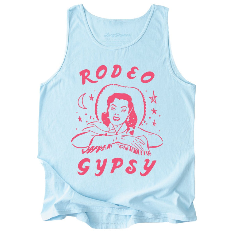 Rodeo Gypsy Comfort Colors Graphic Tank Top - Chambray