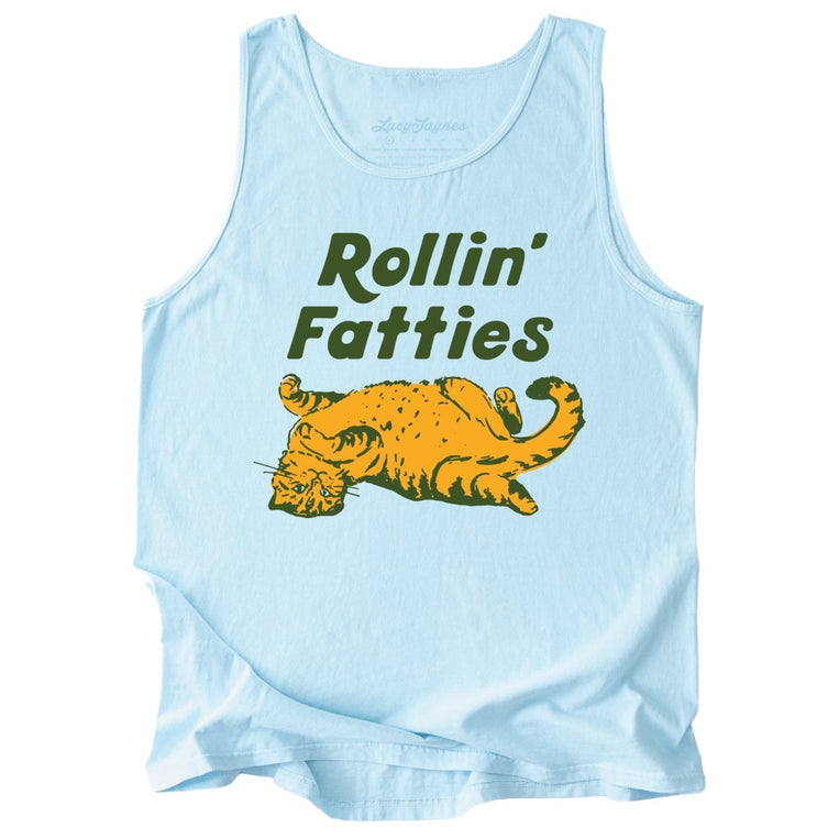 Rollin' Fatties Comfort Colors Graphic Tank Top - Chambray