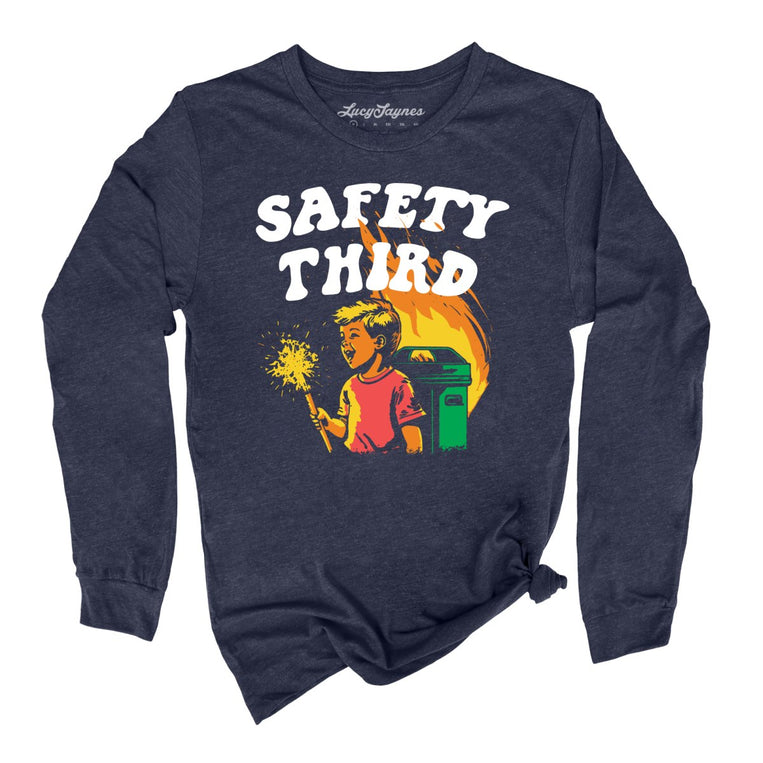 Safety Third - Heather Navy - Full Front