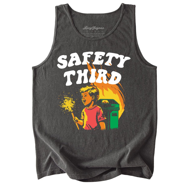 Safety Third Comfort Colors Graphic Tank Top - Pepper