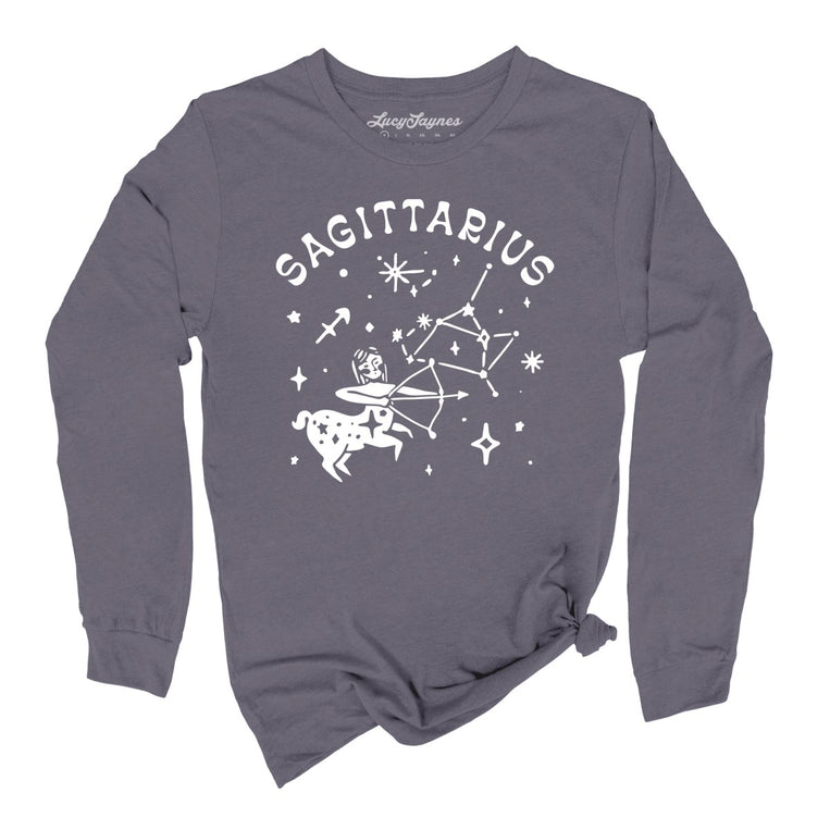 Sagittarius Graphic Long Sleeve Tee - Storm