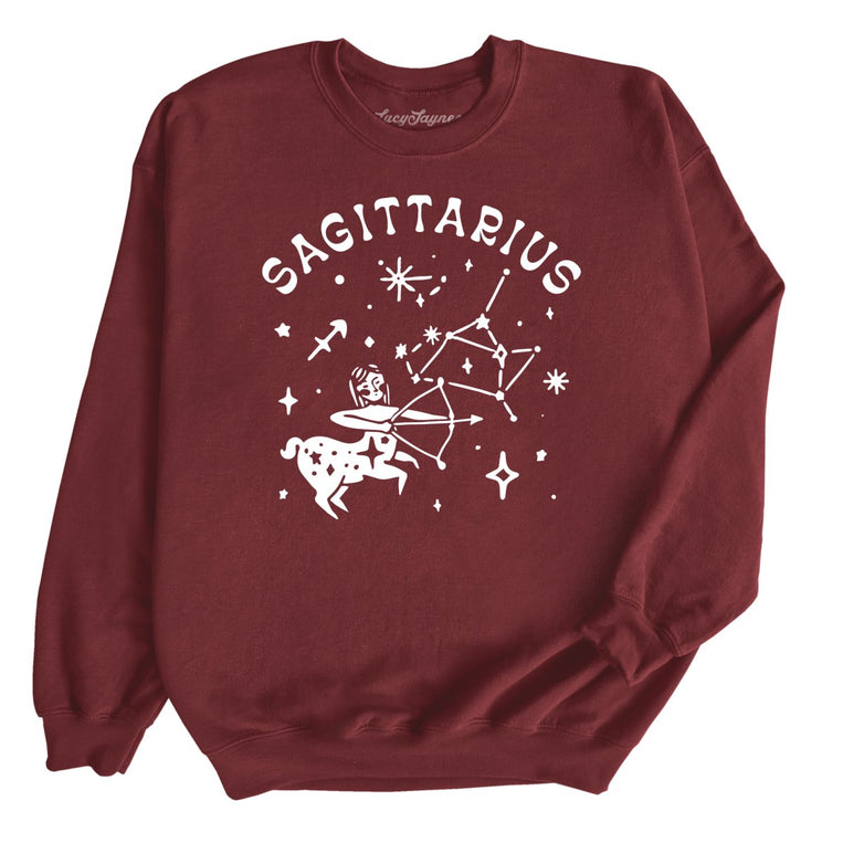 Sagittarius Graphic Sweatshirt - Maroon