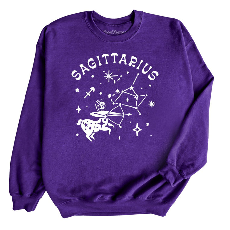 Sagittarius Graphic Sweatshirt - Purple