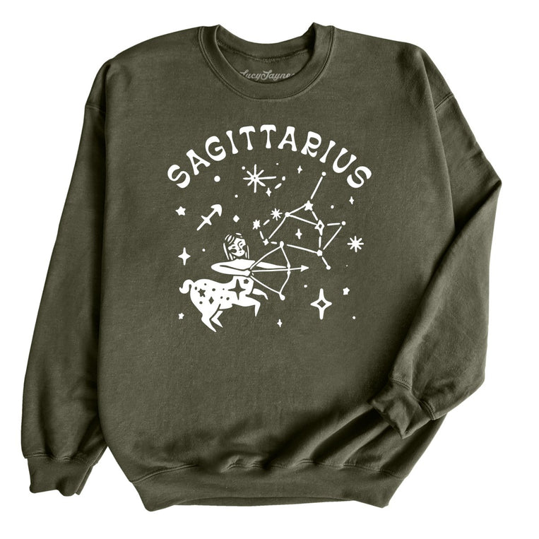 Sagittarius Graphic Sweatshirt - Military Green