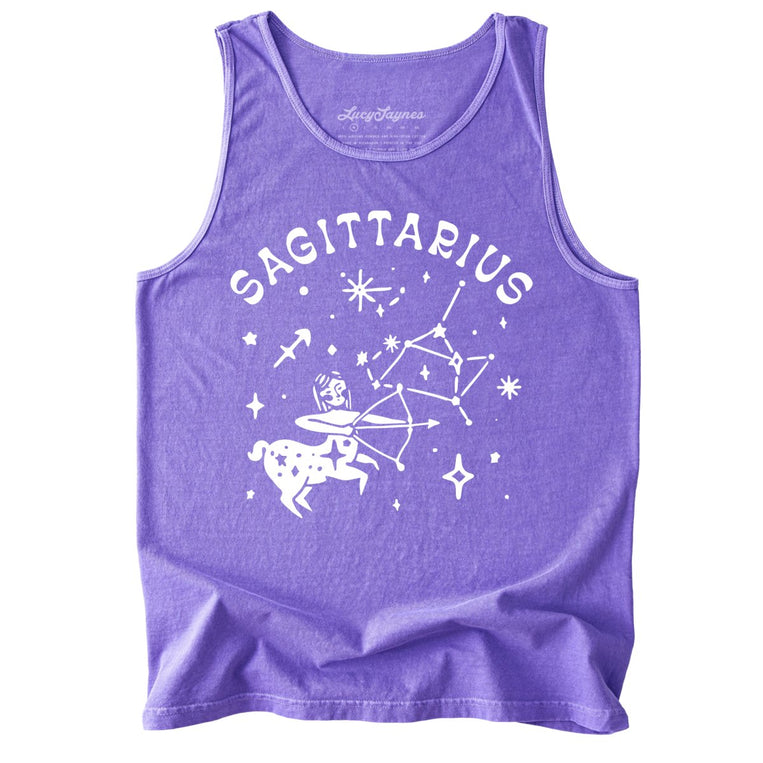 Sagittarius Comfort Colors Graphic Tank Top - Violet