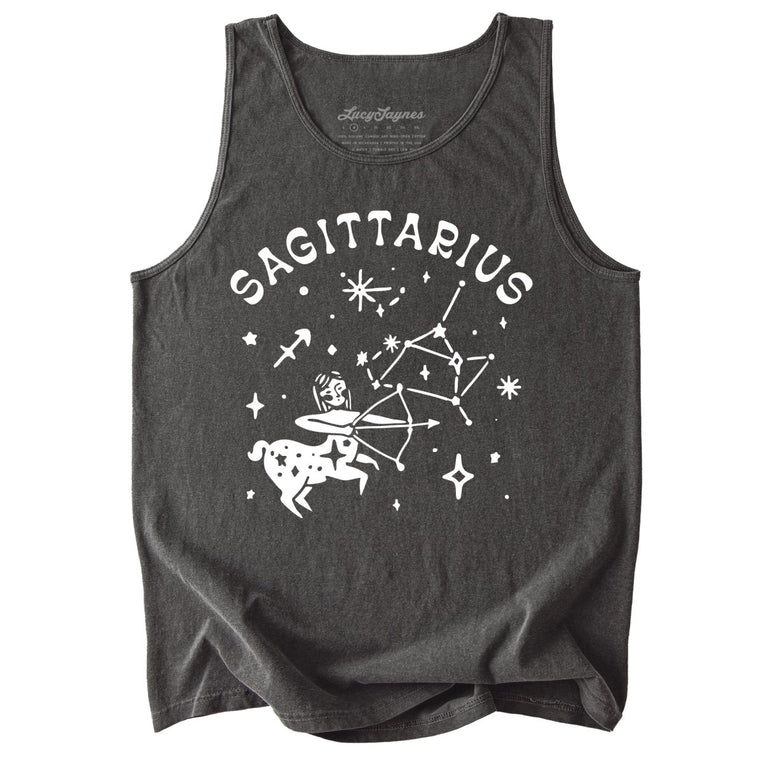 Sagittarius Comfort Colors Graphic Tank Top - Pepper