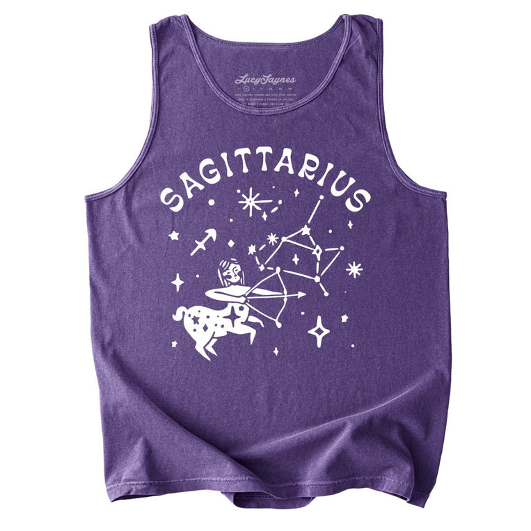 Sagittarius Comfort Colors Graphic Tank Top - Grape