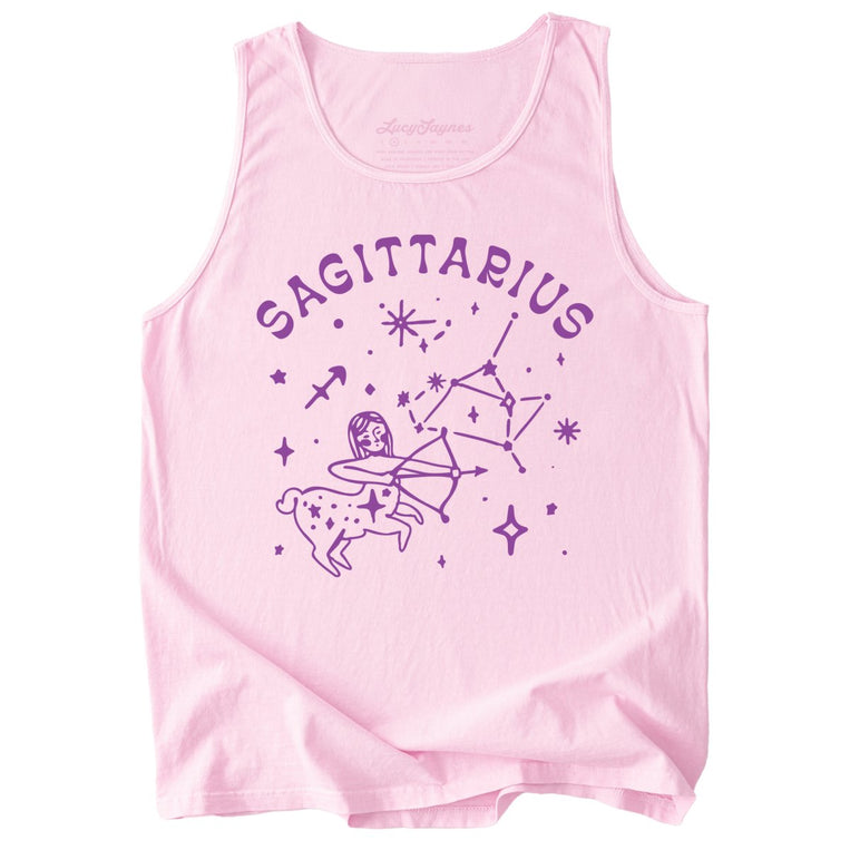 Sagittarius Comfort Colors Graphic Tank Top - Blossom