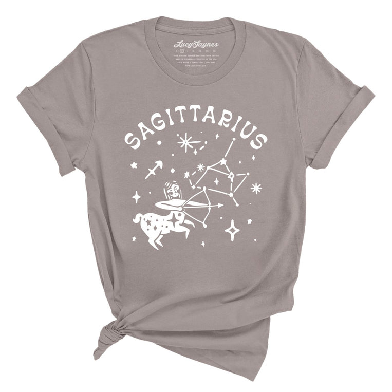Sagittarius Graphic Tee - Pebble