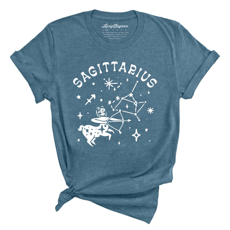 Sagittarius Graphic Tee - Heather Deep Teal