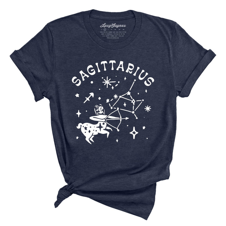 Sagittarius Graphic Tee - Heather Midnight Navy