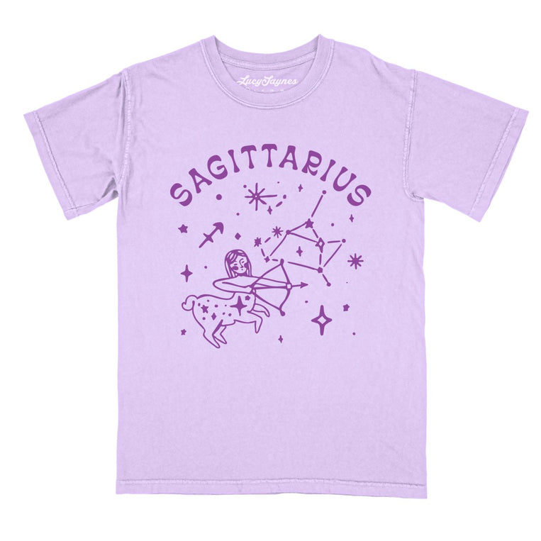 Sagittarius Comfort Colors Graphic Tee - Orchid