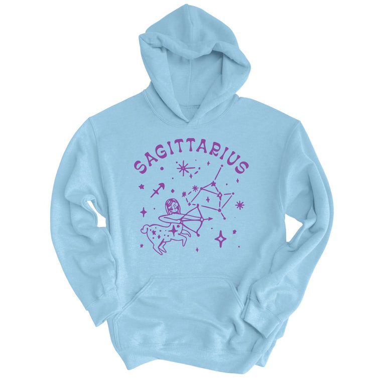 Sagittarius Graphic Hoodie - Light Blue