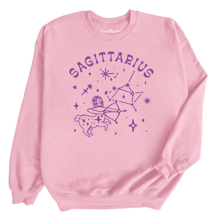 Sagittarius Graphic Sweatshirt - Light Pink