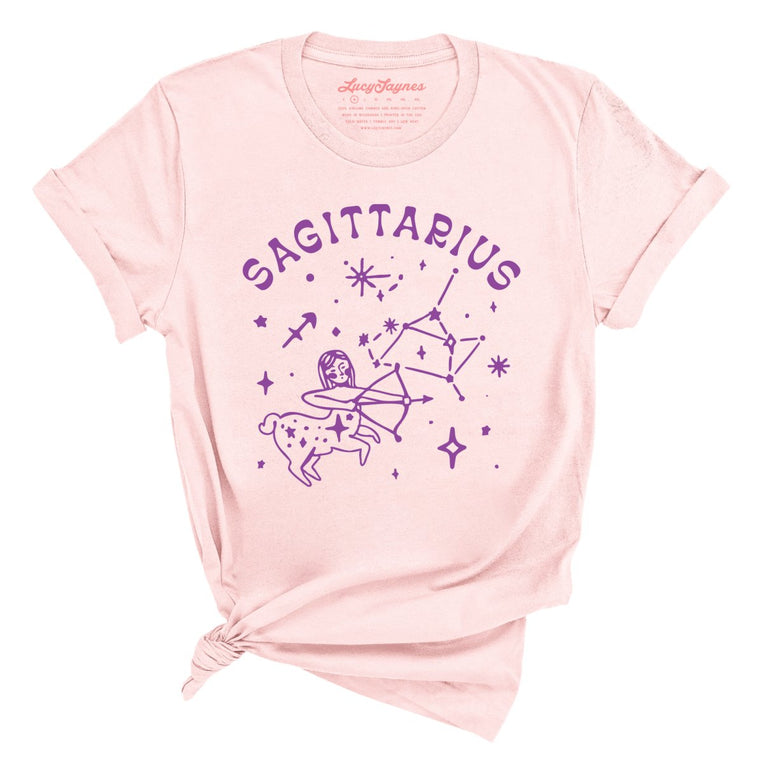 Sagittarius Graphic Tee - Soft Pink