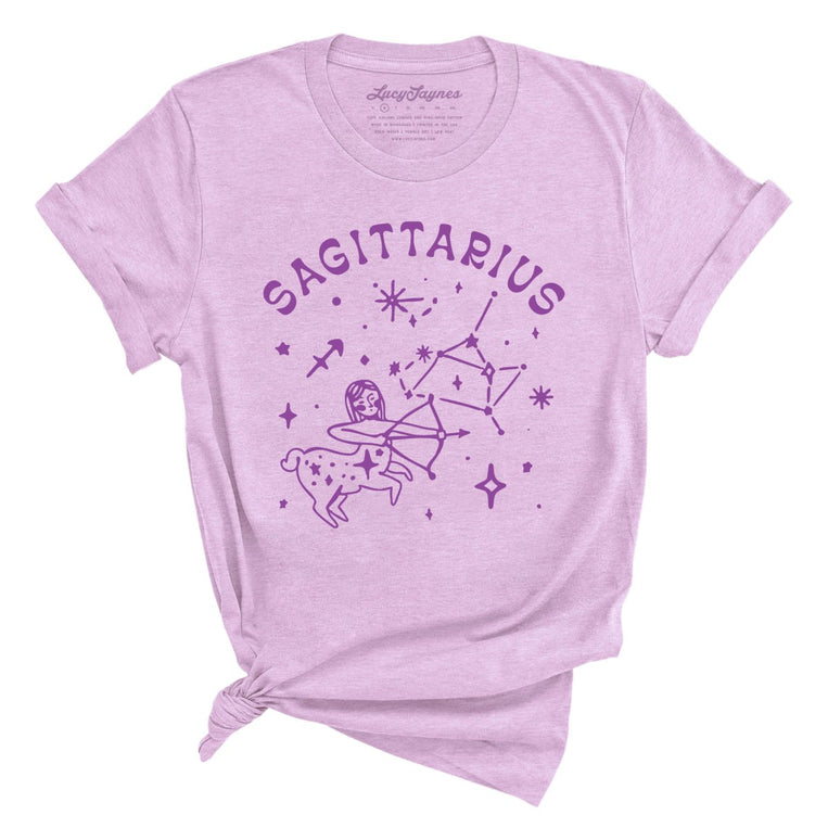 Sagittarius Graphic Tee - Heather Prism Lilac