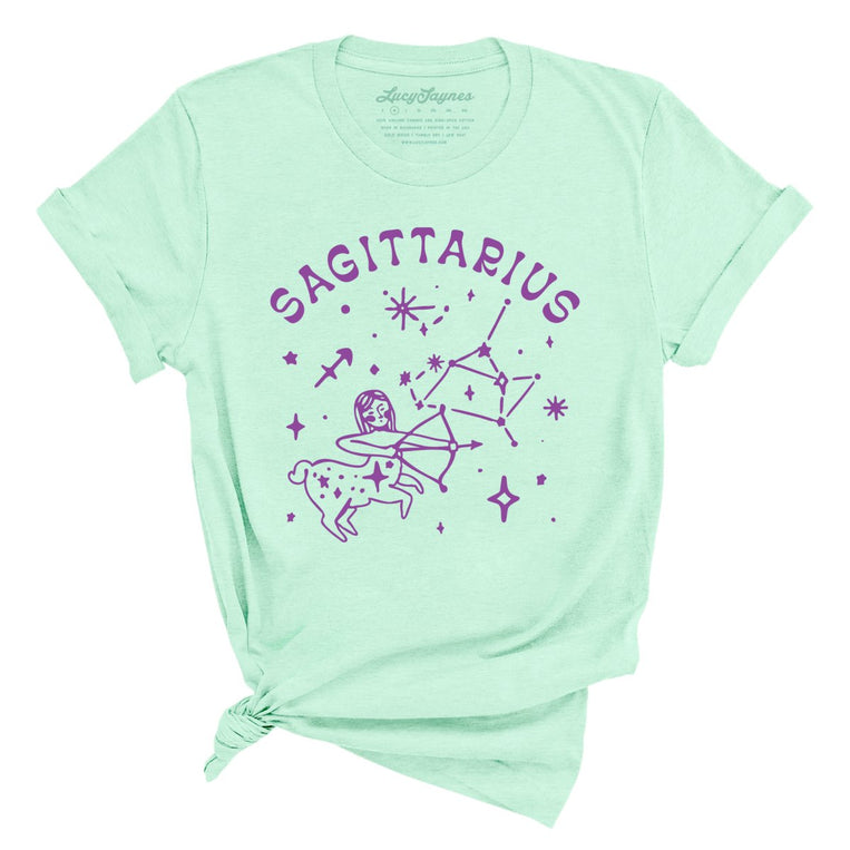 Sagittarius Graphic Tee - Heather Mint