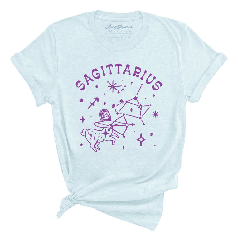Sagittarius Graphic Tee - Heather Ice Blue
