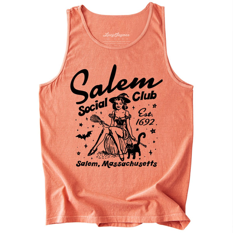 Salem Social Club Comfort Colors Graphic Tank Top - Terracotta