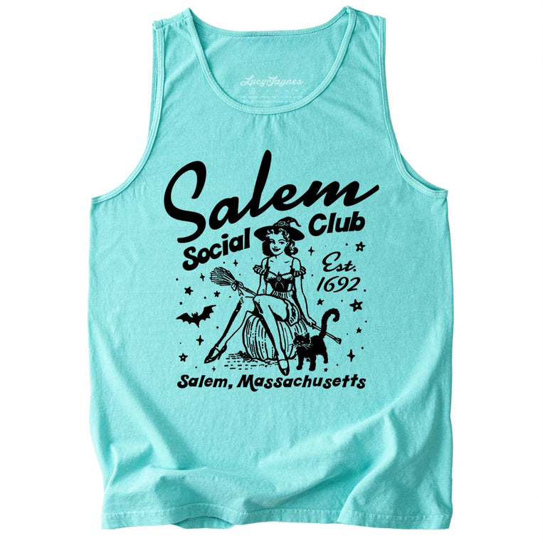 Salem Social Club Comfort Colors Graphic Tank Top - Chalky Mint