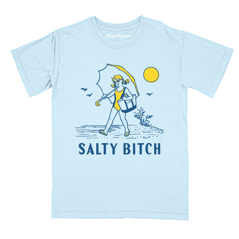 Salty Bitch Comfort Colors Graphic Tee - Chambray