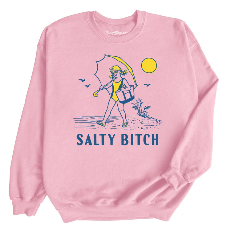 Salty Bitch Graphic Sweatshirt - Light Pink