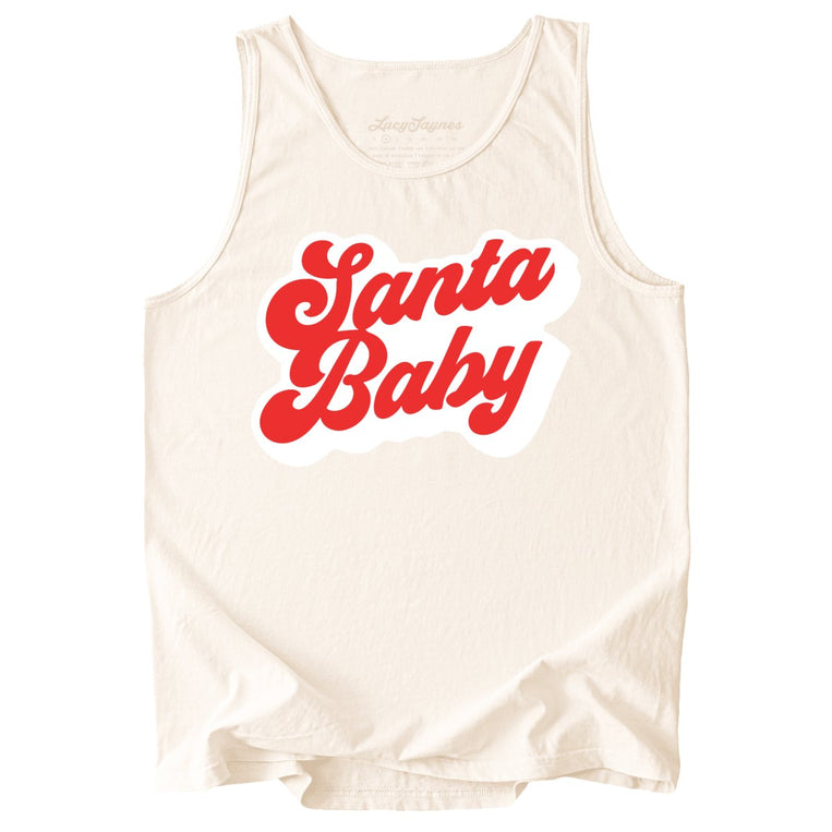 Santa Baby Comfort Colors Graphic Tank Top - Ivory