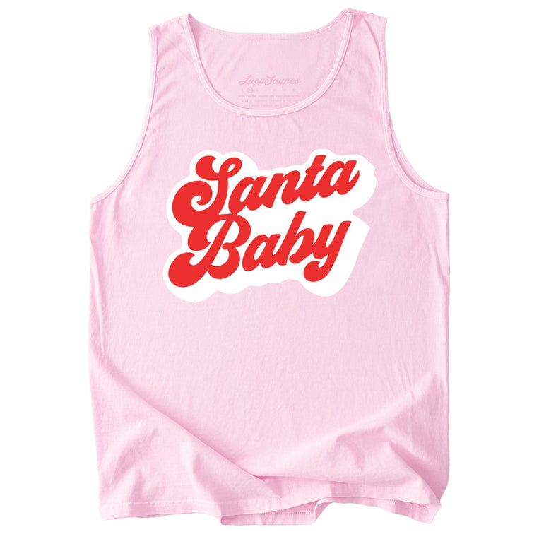 Santa Baby Comfort Colors Graphic Tank Top - Blossom