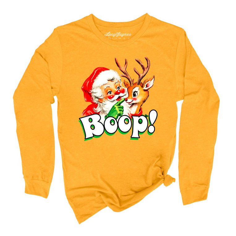 Santa Boop - Gold - Unisex Long Sleeve T-Shirt