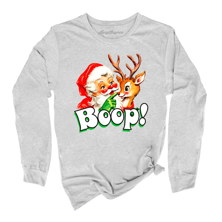 Santa Boop - Athletic Heather - Unisex Long Sleeve T-Shirt