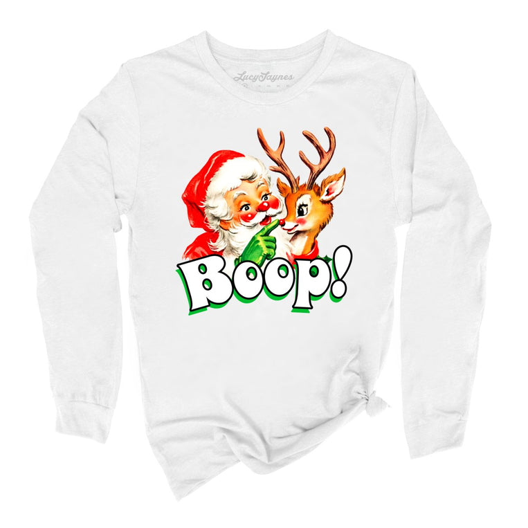 Santa Boop - White - Unisex Long Sleeve T-Shirt