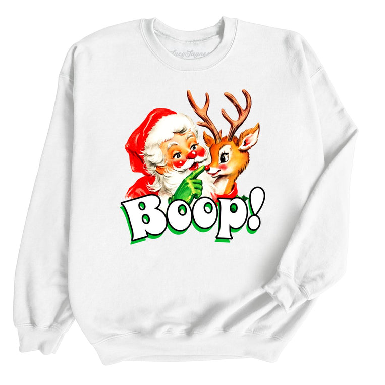 Santa Boop - White - Unisex Sweatshirt