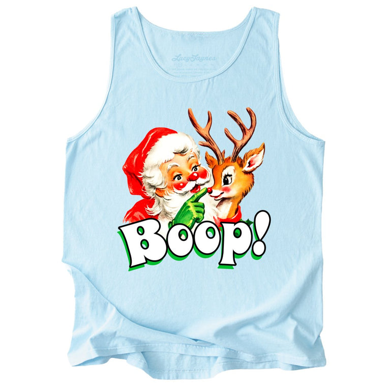 Santa Boop Comfort Colors Graphic Tank Top - Chambray