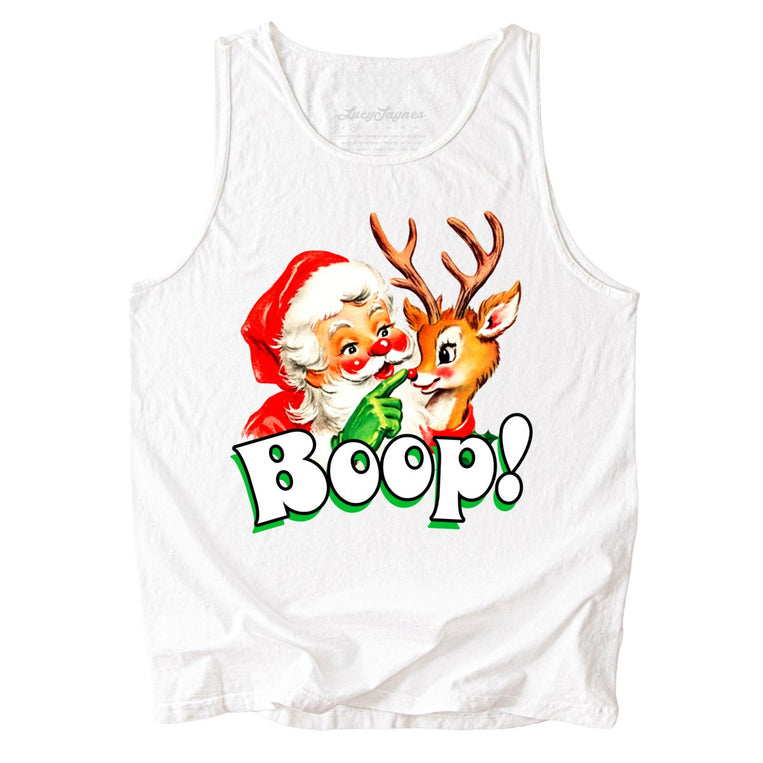 Santa Boop Comfort Colors Graphic Tank Top - White