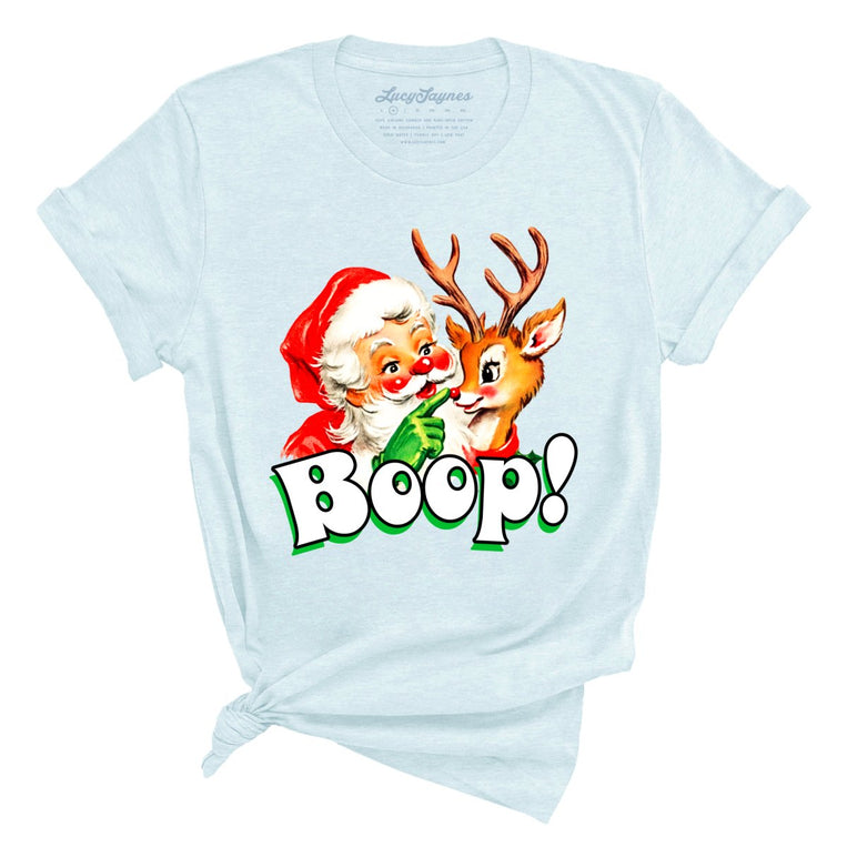 Santa Boop - Heather Ice Blue - Unisex T-Shirt
