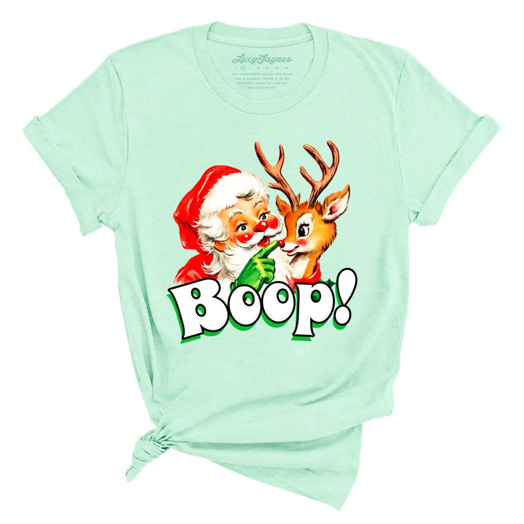 Santa Boop - Heather Mint - Unisex T-Shirt