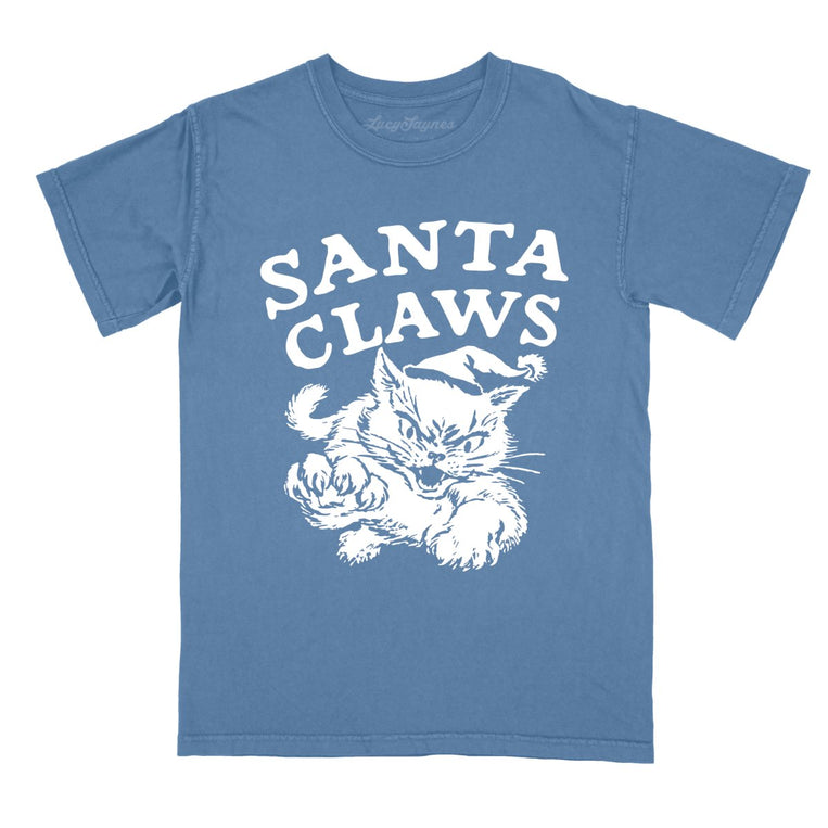 Santa Claws - Blue Jean - Comfort Colors Tee
